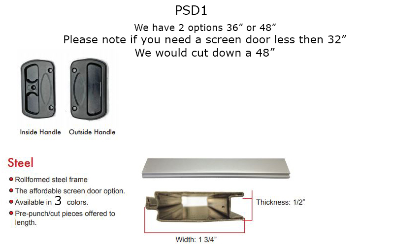 PSD1 - Screen Doors (Roll Formed)                                     
