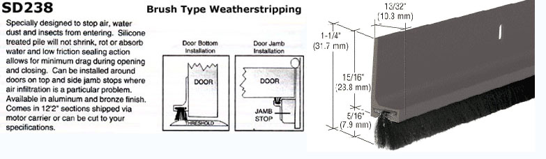 SD238 - Brush Type Weatherstripping                                   